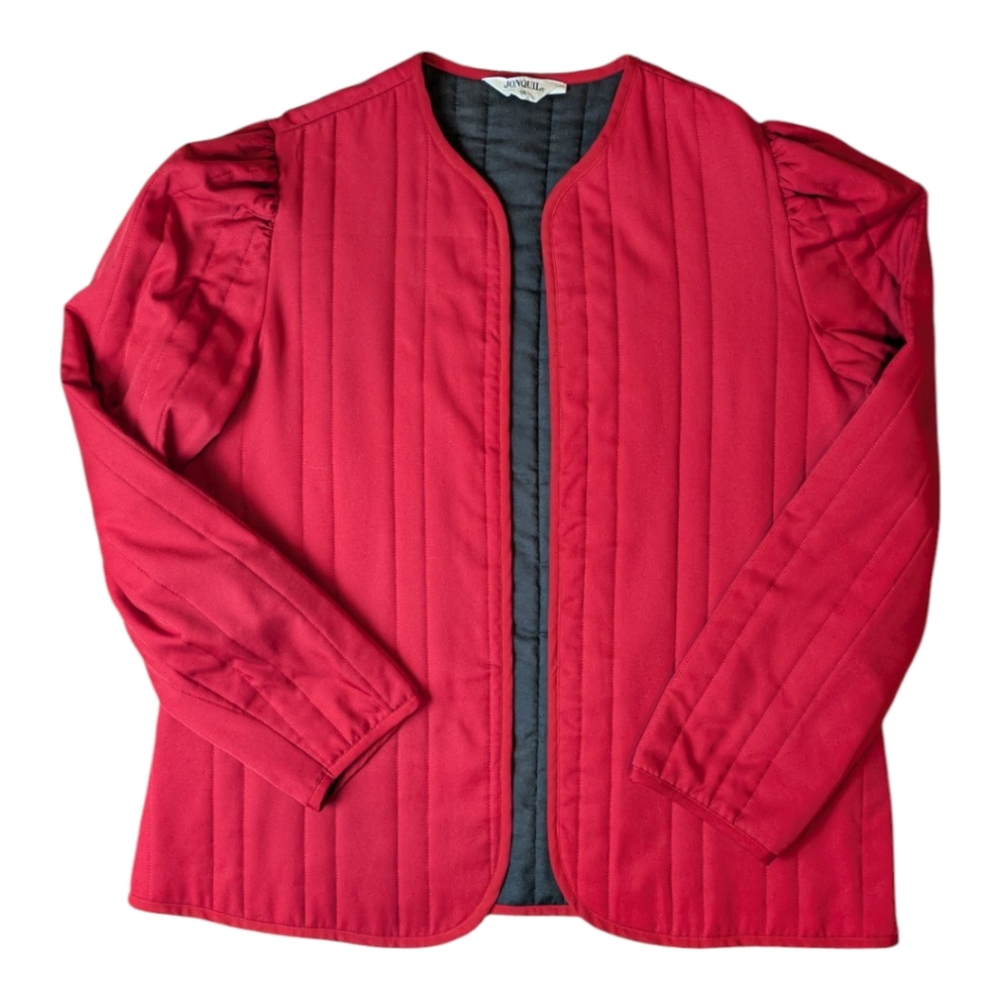 Lonquil Red Quilted Blazer Women's Size 18 Vintage